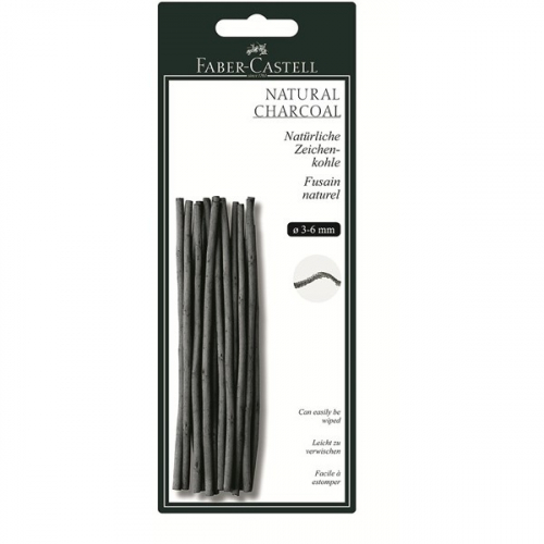 FABER-CASTELL Zeichenkohle natürlich Pitt 3-6mm BK
