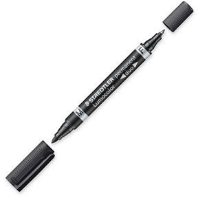 STAEDTLER Zweispitzmarker Lumocolor perm schwarz 10 Stück