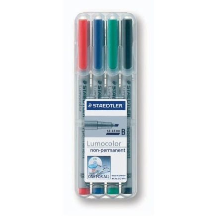 STAEDTLER Folienstift Lumocolor B nonperm 4St