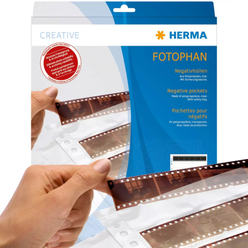 HERMA Negativhüllen transparent 4 Filmstreifen klar 100 St.