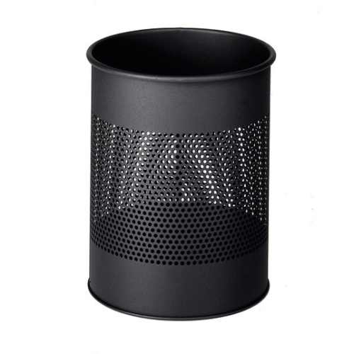 DURABLE Papierkorb Metall rund 15L Perforation 165mm schwarz