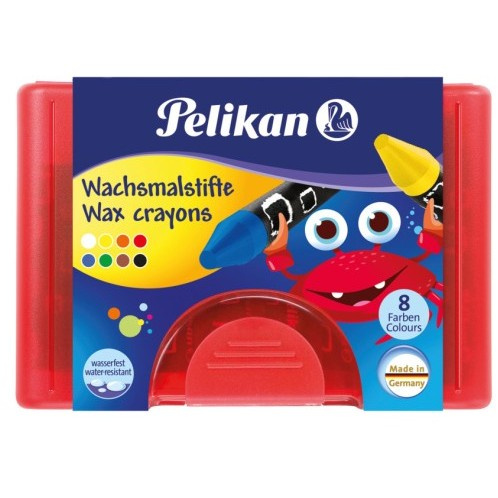 Pelikan Wachsmalstifte 665/8WF Rund wasserf. 8er Box