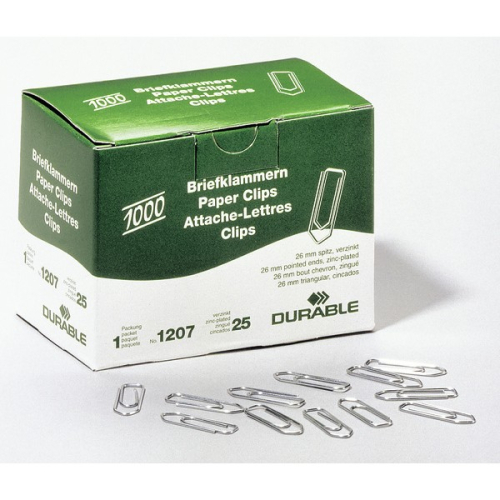 DURABLE Briefklammern 26 mm 1000 Stück verzinkt