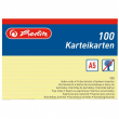 Herlitz Karteikarte A5 liniert gelb 100er Packung