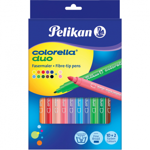 Pelikan Fasermaler Colorella Duo dick+dünn C407/12 10Stifte