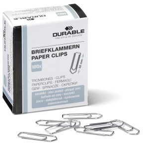 DURABLE Briefklammern 32mm verzinkt 100 Stück