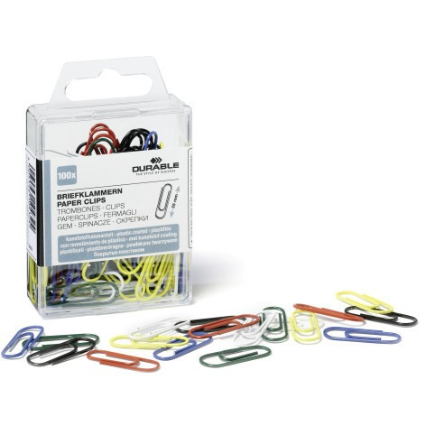 DURABLE Briefklammern 26mm Kunstoff ummantelt 100 Stück