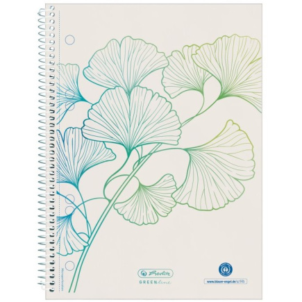 Herlitz Spiralblock A5 70 Bl. kariert GREENline Ginkgo