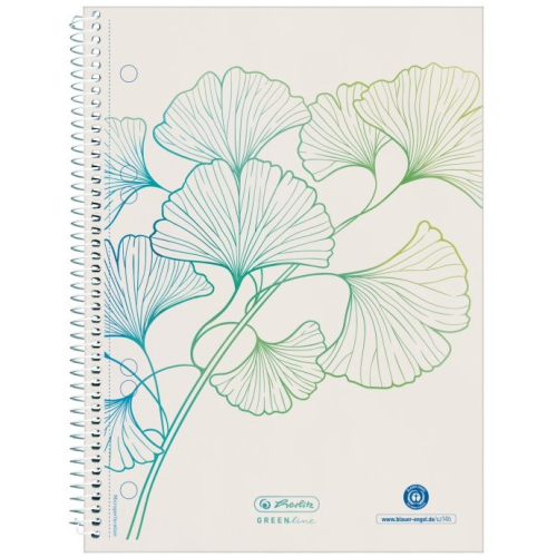 Herlitz Spiralblock A5 70 Bl. kariert GREENline Ginkgo