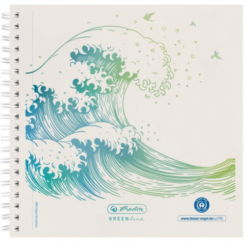 Herlitz Spiralblock 14.8x14.8 100Bl.punktiert GREENline Well