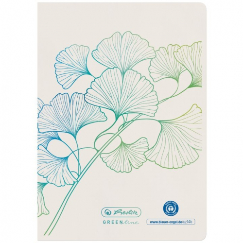 Herlitz Notizheft A6 GREENline 32 Bl. liniert Ginkgo