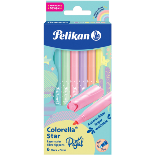 Pelikan Faserm. Colorella Star C302 PASTELL 6 ST Faltschachtel