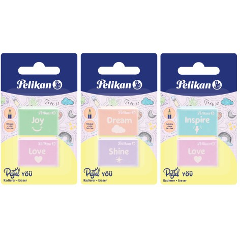 Pelikan Radierer Pastell You RPA/2/B 2 ST sortiert Blister
