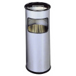 DURABLE Papierkorb Metall mit Ascher rund silber