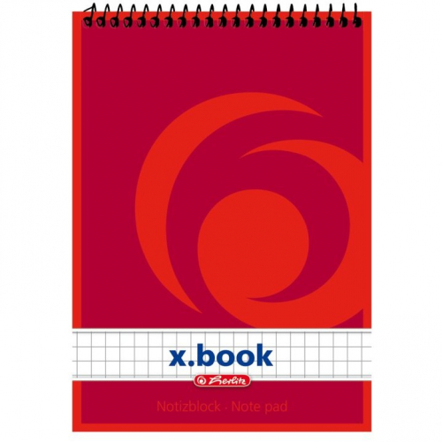 Herlitz Spiralnotizblock A6 50 Blatt kariert