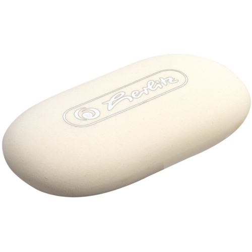Herlitz Radierer Speckgummi oval für Graphit weiß Blister