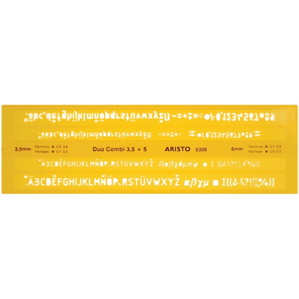 ARISTO Schriftschablone Duo Combi 3.5/5mm ISO3098-1/DIN6776