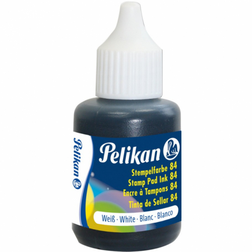 Pelikan Stempelfarbe wasserfest 30 ml Weiß mit Pinsel