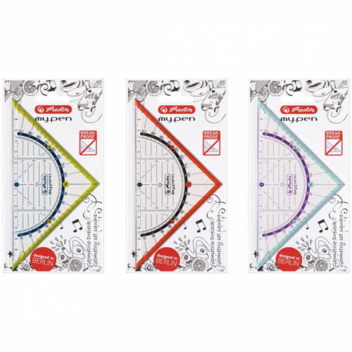 Herlitz Geometriedreieck my.pen 16cm farb.sort. 1er Blister