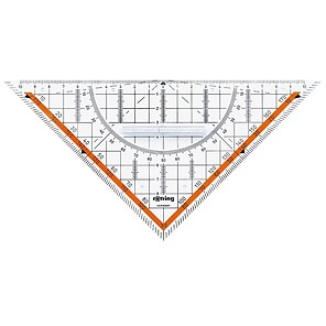 ROTRING Geo-Dreieck Hypotenuse 23cm mit Griff Glasklar