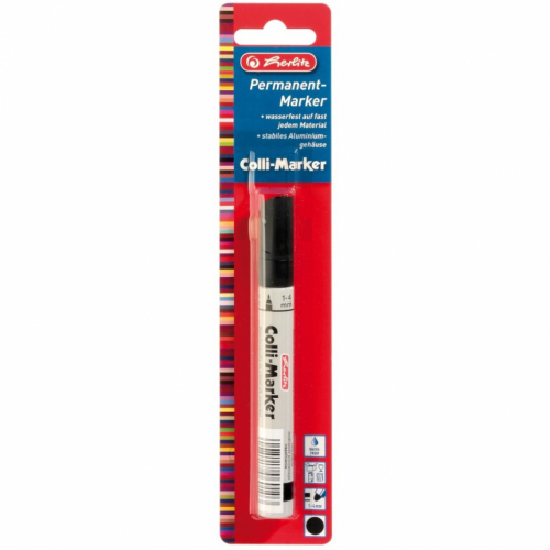 Herlitz Permanentmarker 1-4mm Kegelspitze schwarz 1er Blister