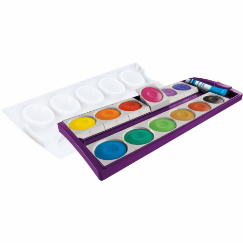 Pelikan Farbkasten K12 Violett inkl. Deckweiß. 12 Farben