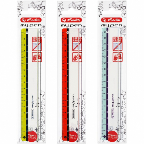 Herlitz Lineal my.pen 17cm farb.sort. 1er Blister