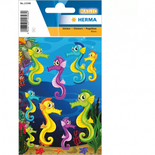 HERMA Sticker MAGIC Seepferdchen Neon