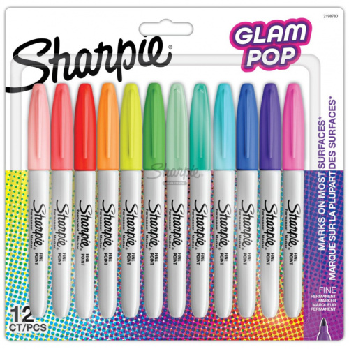 Sharpie Marker Permanentmarker Fine Glam Pop 12er Blister