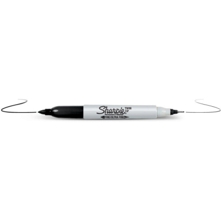 Sharpie Marker Twin Tip Extra Fein + Fein schwarz 12 Stück