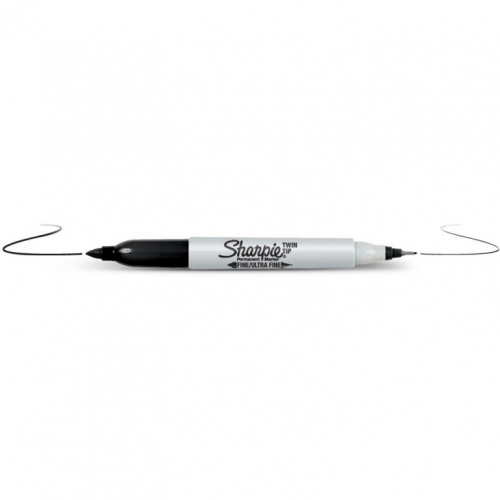 Sharpie Marker Twin Tip Extra Fein + Fein schwarz 12 Stück
