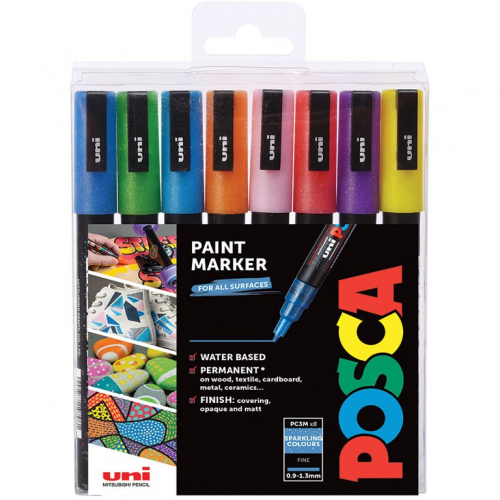 POSCA Marker UNI PC-3M 8er Set Glitter