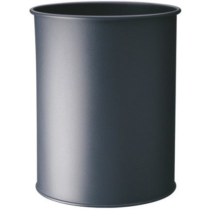 DURABLE Papierkorb Metall rund 15 Liter Metallic silber
