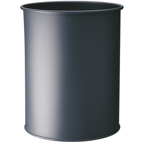 DURABLE Papierkorb Metall rund 15 Liter Metallic silber