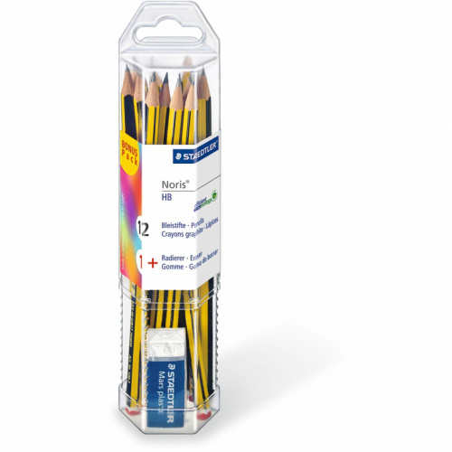 STAEDTLER Set Bleistift + Radierer 100% PEFC 20 Stück HB