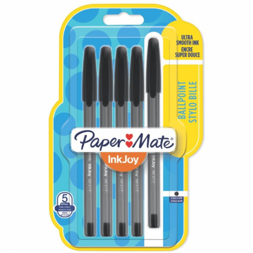 PAPER MATE Kugelschreiber InkJoy 100 Kappe 5er sw M 1.0mm Blister