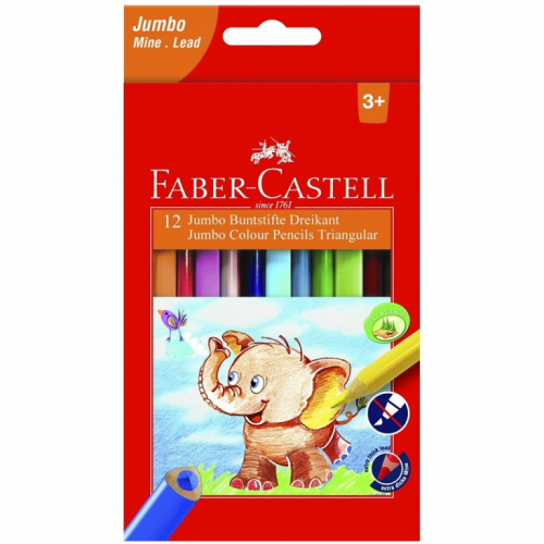 FABER-CASTELL Buntstifte dreikant Jumbo 5.4mm 12er Karton