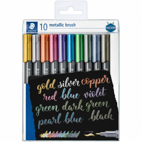 STAEDTLER Marker Metallic brush 10 Stück im Etui. 1-6mm