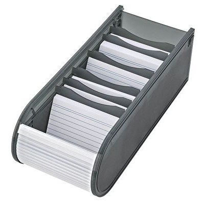 WEDO Lernkartei A8 für 500 Karten. inkl. 100 Karten. grau