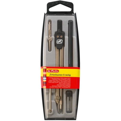 Herlitz Zirkelkasten schwarz 5teilig