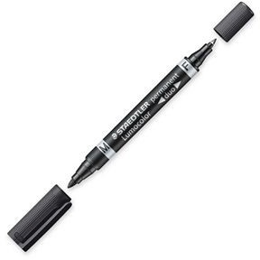STAEDTLER Zweispitzmarker Lumocolor perm schwarz 10 Stück