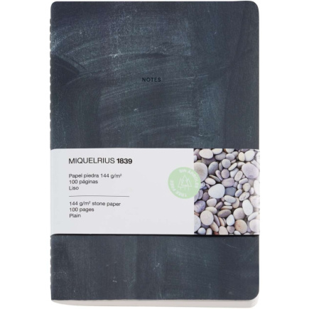 Miquelrius STONE PAPER Notizbuch A5 Blanco Black schwarz (Speditionsversand)