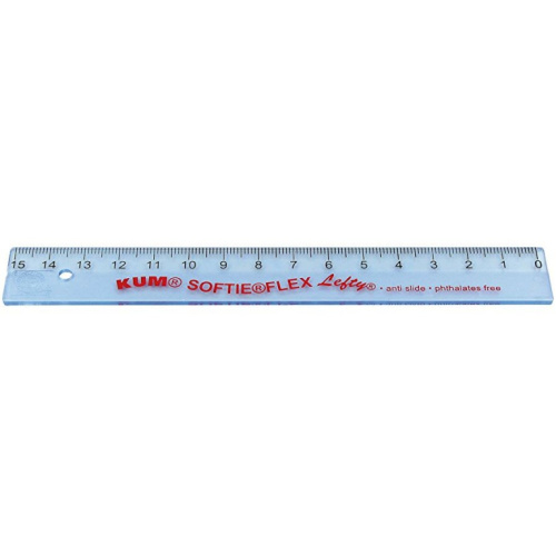 WEDO Lineal 15 cm für Linkshänder KUM Lefty L1 Softie Flex