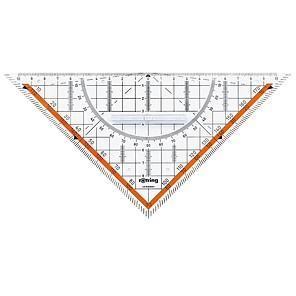 ROTRING Geo-Dreieck Hypotenuse 23cm mit Griff Glasklar