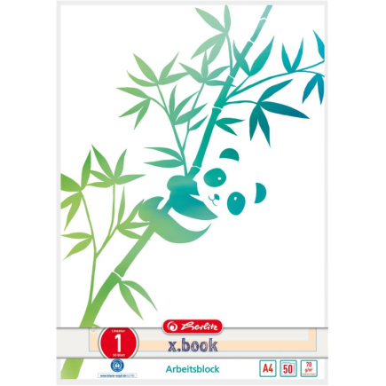 Herlitz Arbeitsblock A4 GREENline 50 Bl. Lineatur 01 Panda