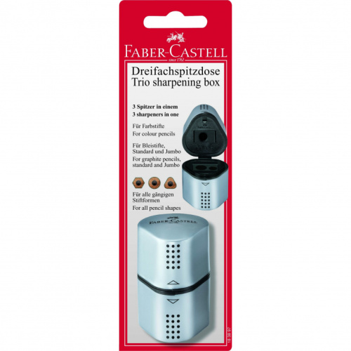 FABER-CASTELL Dreifachspitzdose Grip 2001 silber BK