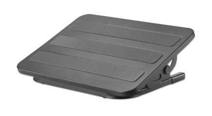 Manhattan Foot Rest, Under-Desk Comfort and Productivity Enhancer, Tilts 300 x 380mm, Rubberised Surface, Black, Lifetime Warranty