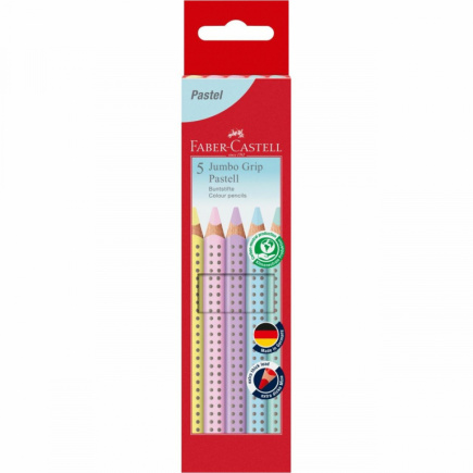 FABER-CASTELL Buntstift Jumbo Grip Pastell 5er-Etui