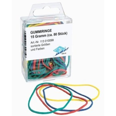 WEDO Gummiringe sortiert in Farbe und Größe in SB-Dose