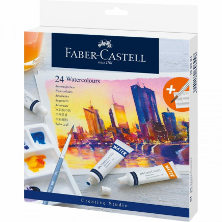 FABER-CASTELL Aquarellfarbe 24er Kartonetui